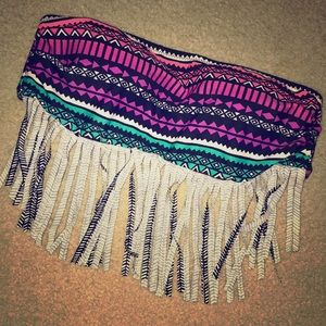 Multi color bandeau swim top